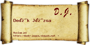 Deák Józsa névjegykártya